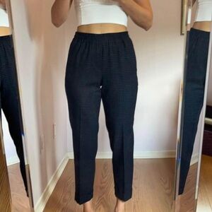 Club Monaco Navy Checkered Women's Pants, Size 0 Fits 2
